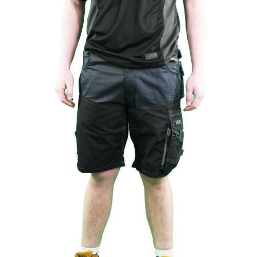Apache ATS Cargo Shorts in Grey/Black, designed for durability with a multi-pocket setup and active stretch waist