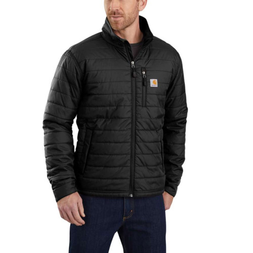 Carhartt Rain Defender Lightweight Insulated Jacket Black mdoel shot front view