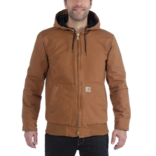 Carhartt 104050 3M Insulated Jacket Heavyweight Cotton Duck Coat in Brown size small front view