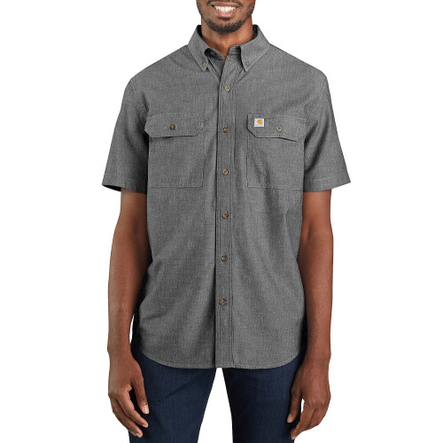 Carhartt 104369 Black Chambray short sleeve shirt front 