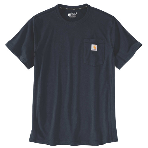 Carhartt force t-shirt, short sleeve and plain design in navy