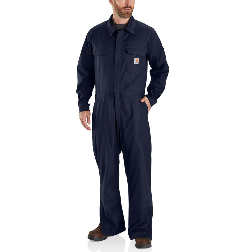 Carhartt 105019 Canvas Coverall Overalls in navy model front