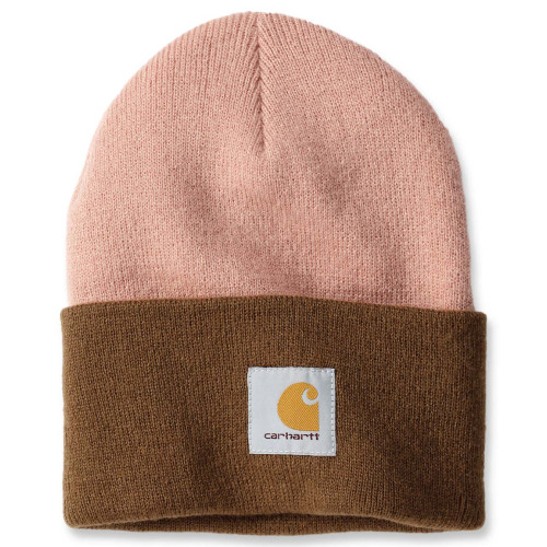 Carhartt 106065 AH6065 Two Tone Knitted Beanie Hat Cameo Brown