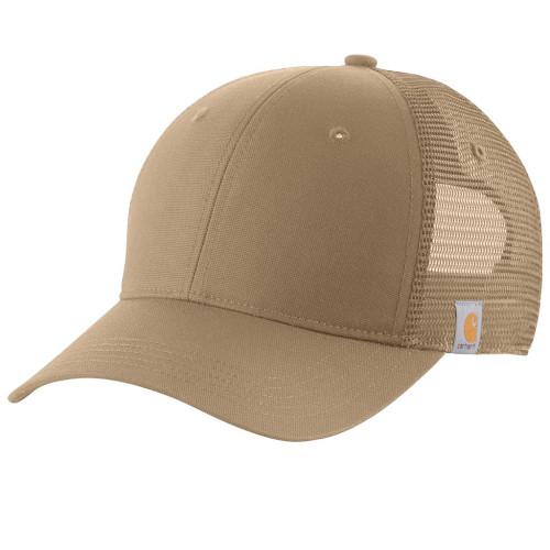 Carhartt 106687 mesh back truckers cap in dark khaki front
