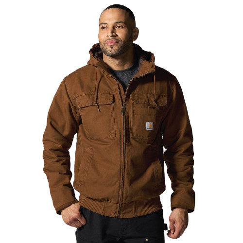 Carhartt 106980 Loose Fit Washed Duck Insulated Active Jacket in Red Duck front main image
