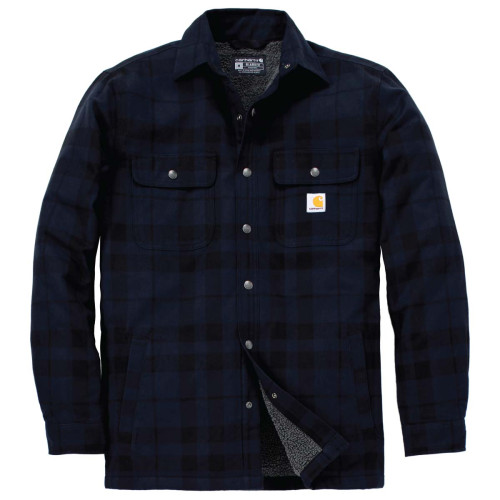 Carhartt 107017 Sherpa Lined Shirt Jacket in Navy front main image