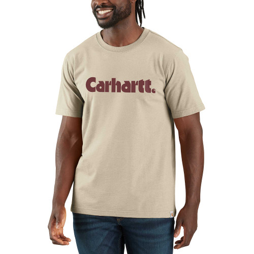 carhartt 107046 graphic logo t-shirt in oat milk