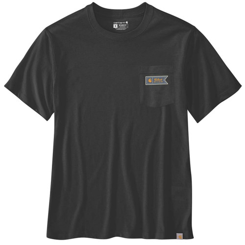 Carhartt 107063 pocket t-shirt with script logo in black front