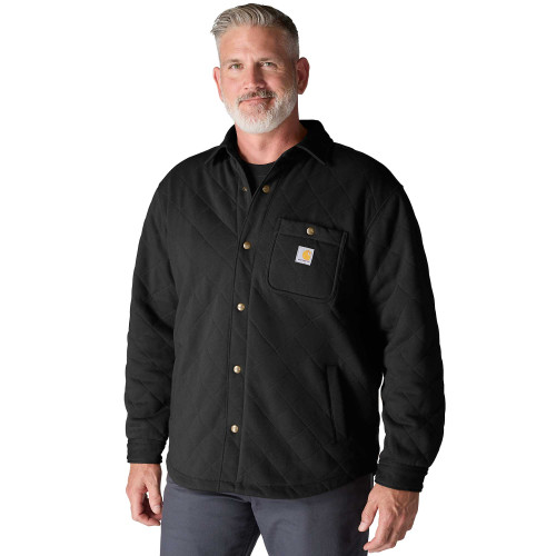 Carhartt 107270 Rain Defender Loose Fit Heavyweight Quilted Shirt Jacket model front
