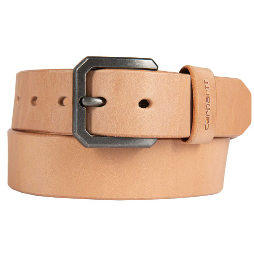 Carhartt A0006212 Saddle Leather Premium Classic Belt in Natural with Antique Nickel Buckle