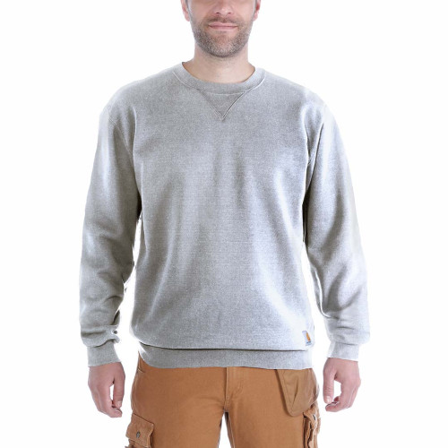 Carhartt K124 Crewneck Sweatshirt in heather grey front view main image
