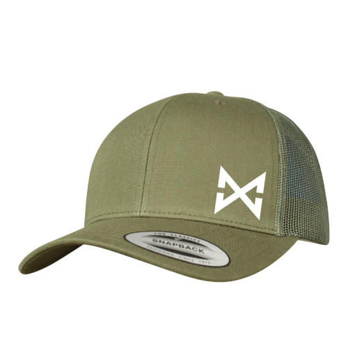 Double Cross DC023 Trucker Mesh Back Cap in Buck with white Logo