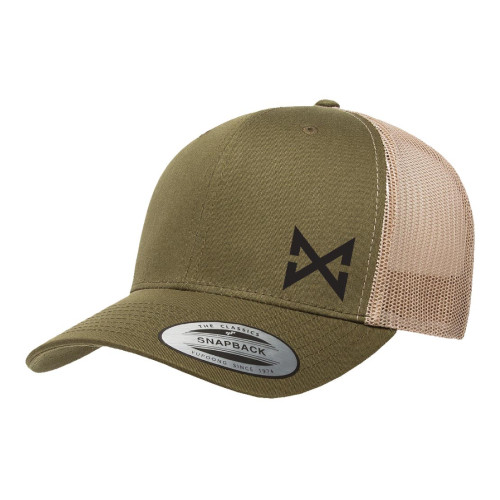 Double Cross DC023 Trucker Mesh Back Cap in Moss Khaki with Black Logo main image