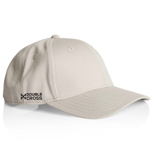 Double Cross Intent Curved Peak 100% Cotton Cap in Bone Black Logo Main image