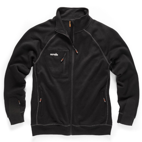 Scruffs Delta Sweatshirt Full Zip Fleece Jacket - Black- XL