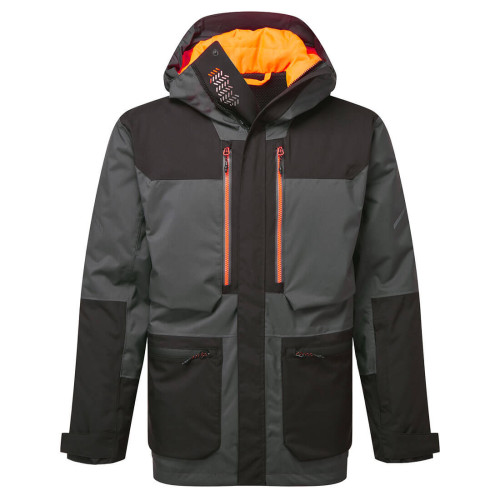 Portwest EV4 EV461 winter thermal waterproof parka jacket in grey and black main image