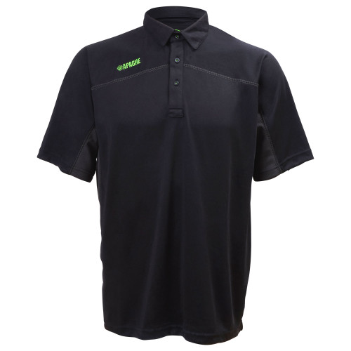 Apache Langley Polo Shirt in Black and Grey with Embroidered Apache Logo size large