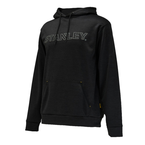 stanley work hoodie in black with grey raised logo main
