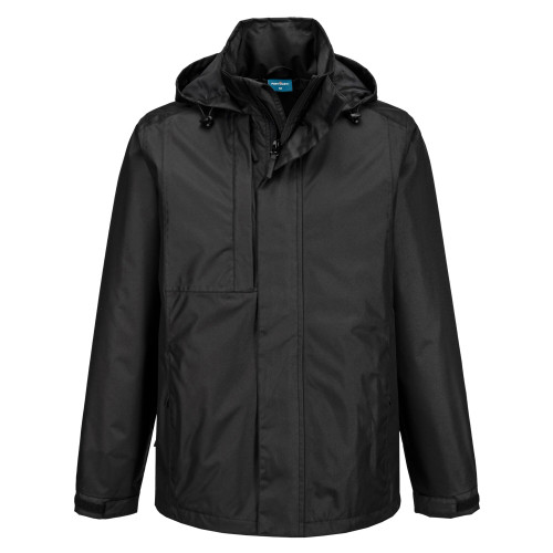 Portwest CD867 WX2 Eco Waterproof Rain Jacket in Black Main image