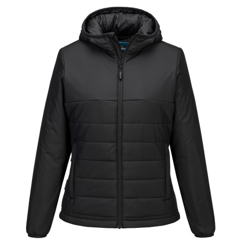Portwest S613 Pro Women's Insulated Baffle Jacket in black front main image