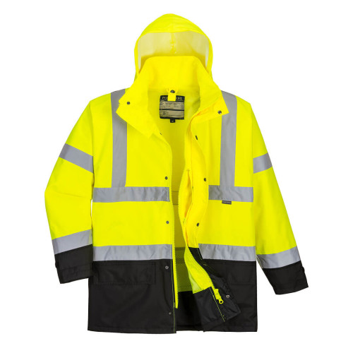 Portwest S768 - Hi-Vis 5-in-1 Contrast Executive Jacket in Yellow and Black