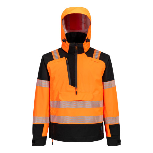 Portwest T160 PW3 Hi Vis Waterproof Overhead Rain Jacket in Orange main image