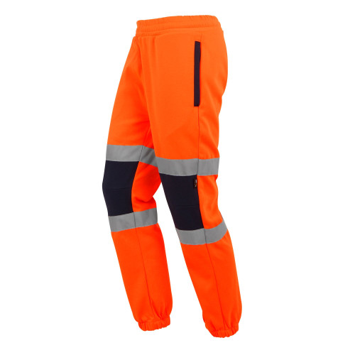 Regatta TRJ503 Hi Vis Work Joggers Jogging Bottom in Orange front left main image