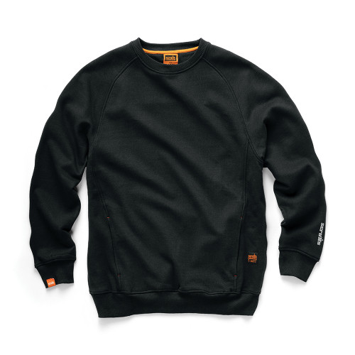 Scruffs eco sweatshirt in black breathable eco fabric front view