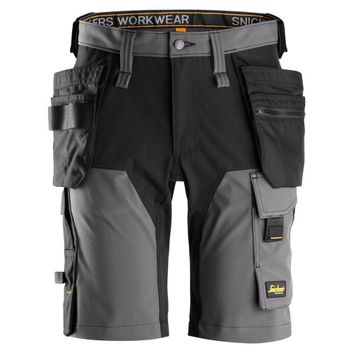 Snickers 6175 Premium 4 Way Stretch Shorts in Steel Grey with holster pockets main image
