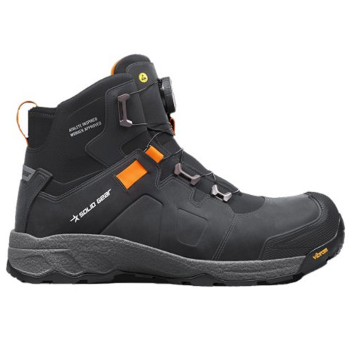 Snickers Solid Gear DG80014 Vapor 3 Mid Height Safety Boots in black and grey main image