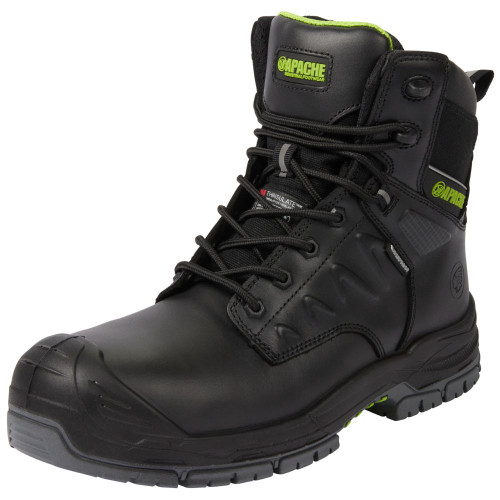 Apache Chilliwack Pro S7 Waterproof Safety Boots with Side Zip in Black