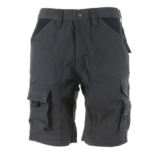 Grey/Black Apache Rip-Stop Polycotton Work Shorts with Cordura holster pockets and a low rise comfort fit waist. Size 30 inch waist.