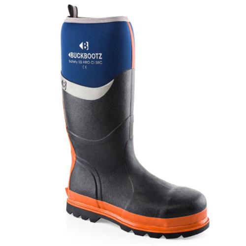 Buckler Boots BBZ6000 Blue and Orange Neoprene/Rubber Heat and Cold Insulated Safety Wellington Boot size 9