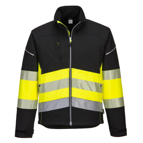 Portwest PW3 Hi Vis Softshell Jacket - Breathable, Windproof and Water Resistant