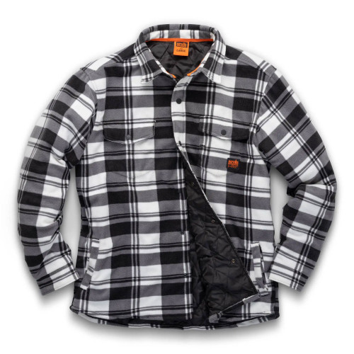 scruffs padded checked shirt jacket, quilt padded for warmth, stylish work fleece size medium