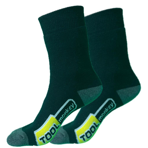 Toolmonkey Premium Boot Socks in one size for UK 6-11, featuring full cushioning and durability