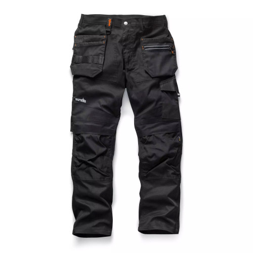 Scruffs Trade Flex Trousers with built-in stretch, Cordura reinforcements, and multiple pockets for tools and accessories.