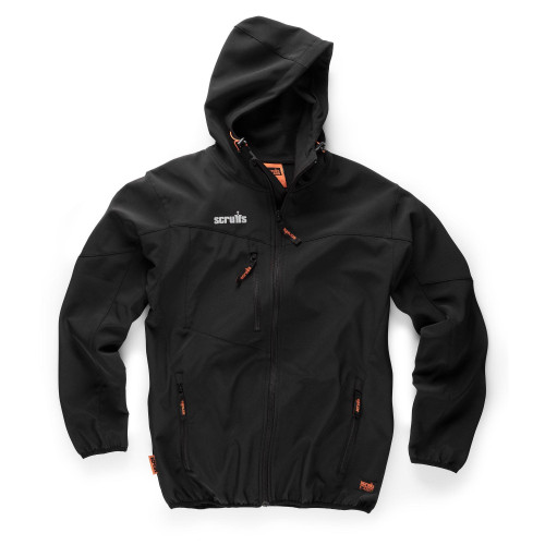 Scruffs Worker Softshell Jacket with fleece lining, adjustable hood, and secure pockets for warmth and protection size Large