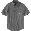 Carhartt 104369 Loose Fit Chambray Short Sleeve Shirt Light Black Chambray Large