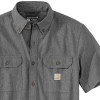 Carhartt 104369 Loose Fit Chambray Short Sleeve Shirt Light Black Chambray Large