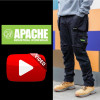 Apache Bancroft Work Trouser - Modern Slim Fit with Stretch Panels - Black - 42w Long