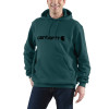 Carhartt 100074 Hoodie Sweatshirt Chest Logo Graphic Midweight Loose Fit in Greenstone Large