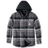 Carhartt 105938 Flannel Sherpa Lined Hooded Shirt Jacket Black Large