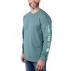 Carhartt Long Sleeve Logo T-shirt - Relaxed Fit - Sea Pine Heather Medium