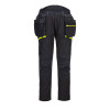 Portwest DX4 4-Way Stretch Fabric Work Trousers with Detachable Holster Pockets - Black 32w