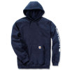Carhartt K288 Hoodie with Logo Print on Sleeve Midweight Sweatshirt in New Navy Small
