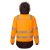 Portwest Premium PW3 Hi-Vis Fur Hood Winter Jacket - Orange / Black - Medium