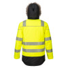 Portwest Premium PW3 Hi-Vis Fur Hood Winter Jacket - Yellow / Black - Large