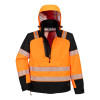 Portwest T160 PW3 Hi Vis Waterproof Overhead Rain Jacket Orange / Black Large