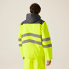 Regatta Professional Men's Hi-Vis Waterproof Insulated Overhead Bomber Jacket Yellow / Grey Large